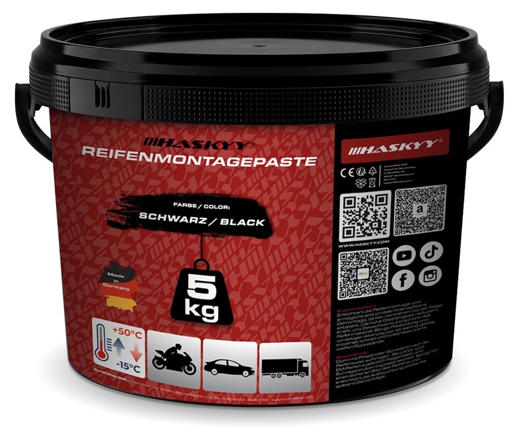HASKYY 5kg Schwarz Montagepaste Reifenmontagepaste Produktbild 