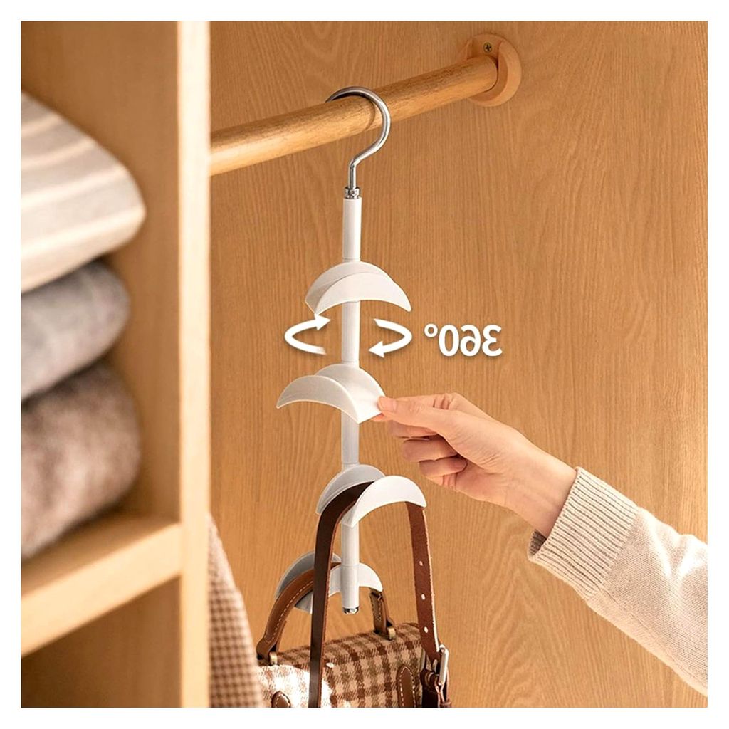 Geldbörsen-Aufhänger für Schrank, Geldbörsen, Handtaschen, Kleiderbügel, 360° drehbar, Handtaschen-Aufbewahrung, platzsparend, Aufhänger zum...