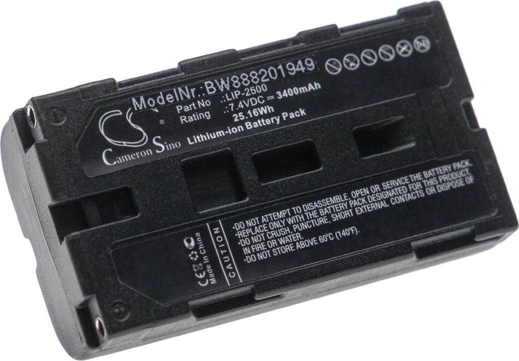 vhbw Akku Ersatz für Epson C32C831091, LIP-2500, NP-500, NP-500H für Drucker Kopierer Scanner Etiketten-Drucker (3400 mAh, 7,4 V, Li-Ion)