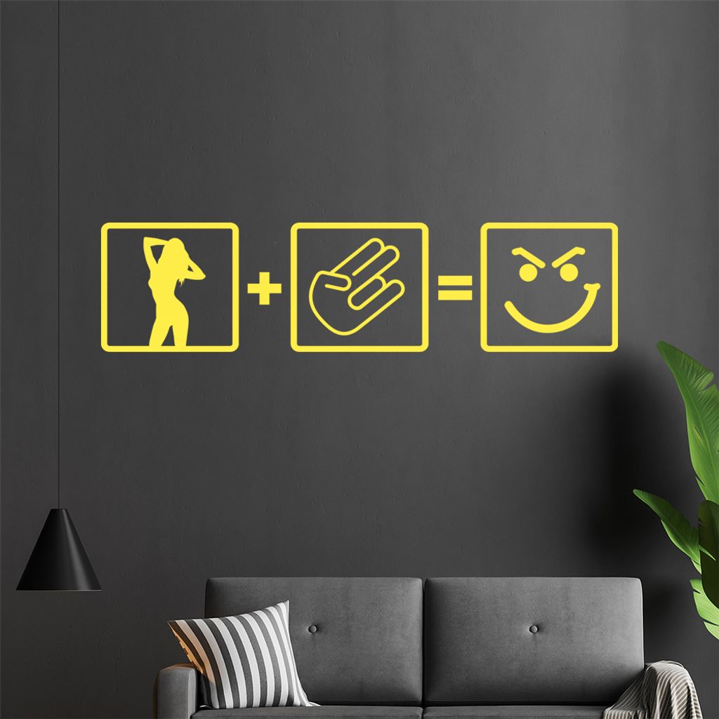 Girl + Shocker = Böhser Blick Wandtattoo in 6 Größen - Wandaufkleber Wall Sticker - Dekoration, Küche, Wohnzimmer, Schlafzimmer, Badezimmer