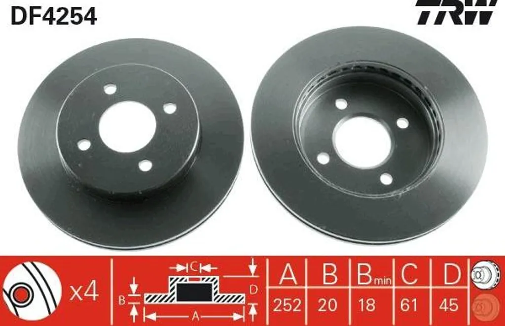 Disque de frein TRW DF4254 : fini les vibrations au freinage Almera
