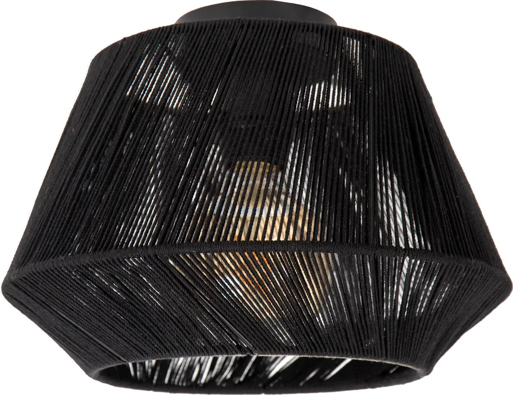 Plafonnier en tissu noir JESSICA luminaire de plafond chic culot E27
