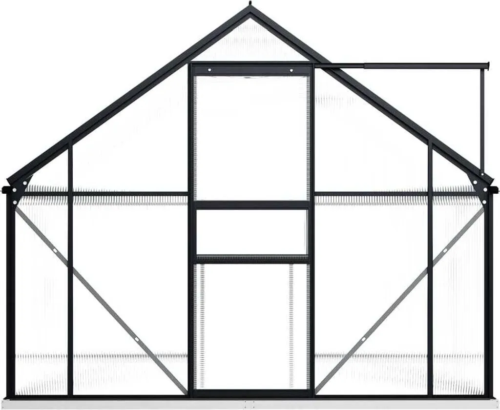 Serre de jardin en aluminium et polycarbonate 4,75 m² avec embase fixe - 11