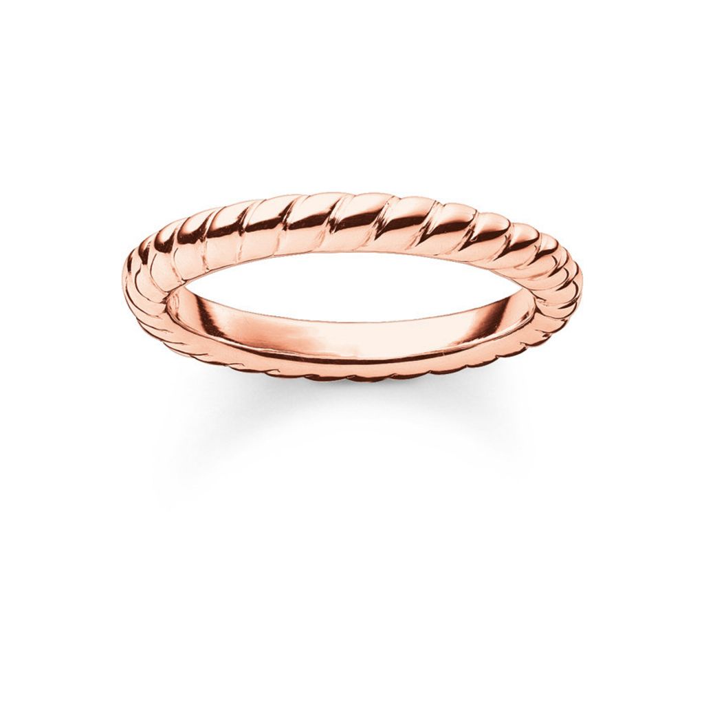 Thomas Sabo TR1978-415-12 Ring Damen Kordeloptik Silber Rosé-Ton Gr. 46