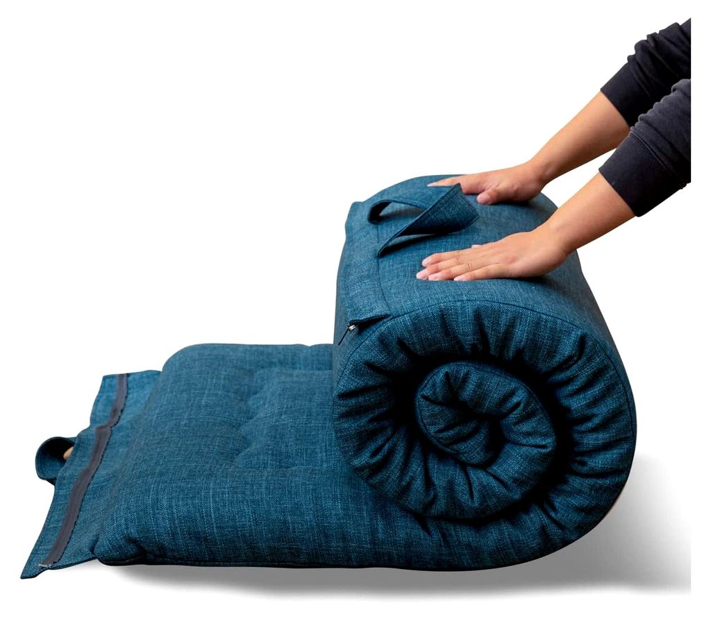 Faltbare Futon-Matratze, hypoallergenes Gewebe und hochdichte Schaumstoffauflage mit Griff und Reißverschluss, für Innen- und Außenbereich