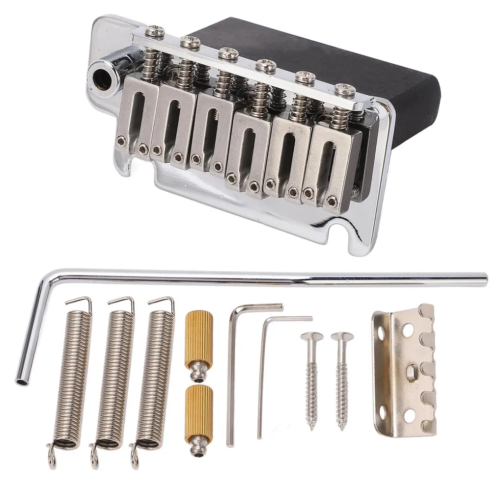 Système de vibrato guitare électrique avec chevalet 6 cordes et ressorts