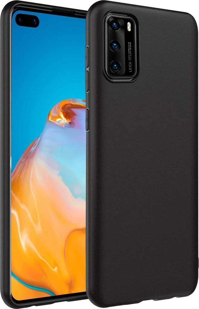 Conie TPU Schutzhülle für Huawei P40 Tasche Case Cover Bumper Silikon Hülle in Schwarz matt