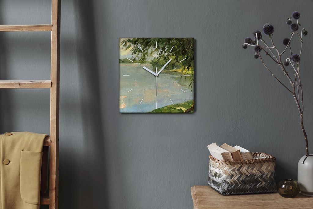 Coloray Hodiny Unikátní 30x30 cm Tiché hodiny Pro obývací pokoj a kuchyň Nástěnné hodiny Plátno Bílé ručičky hodin - Malování viz ...