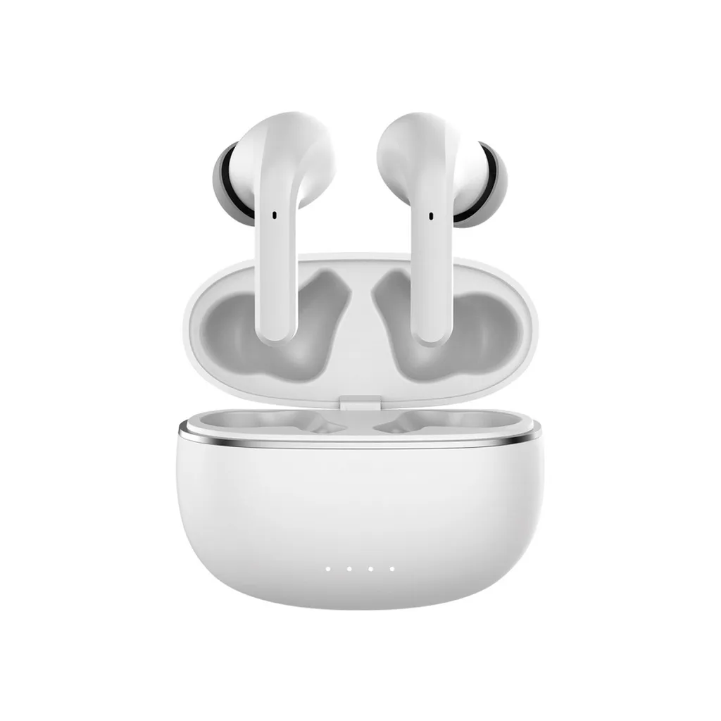 Forever Cuffie in-ear wireless con custodia ricaricabile con microfono compatibili con smartphone Bianco