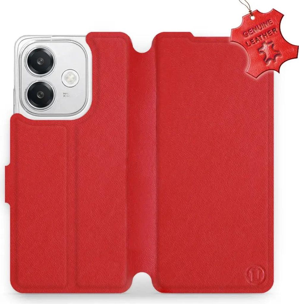 Echtleder Handyhülle für Oppo A40M, Mobiwear Leather, Rot
