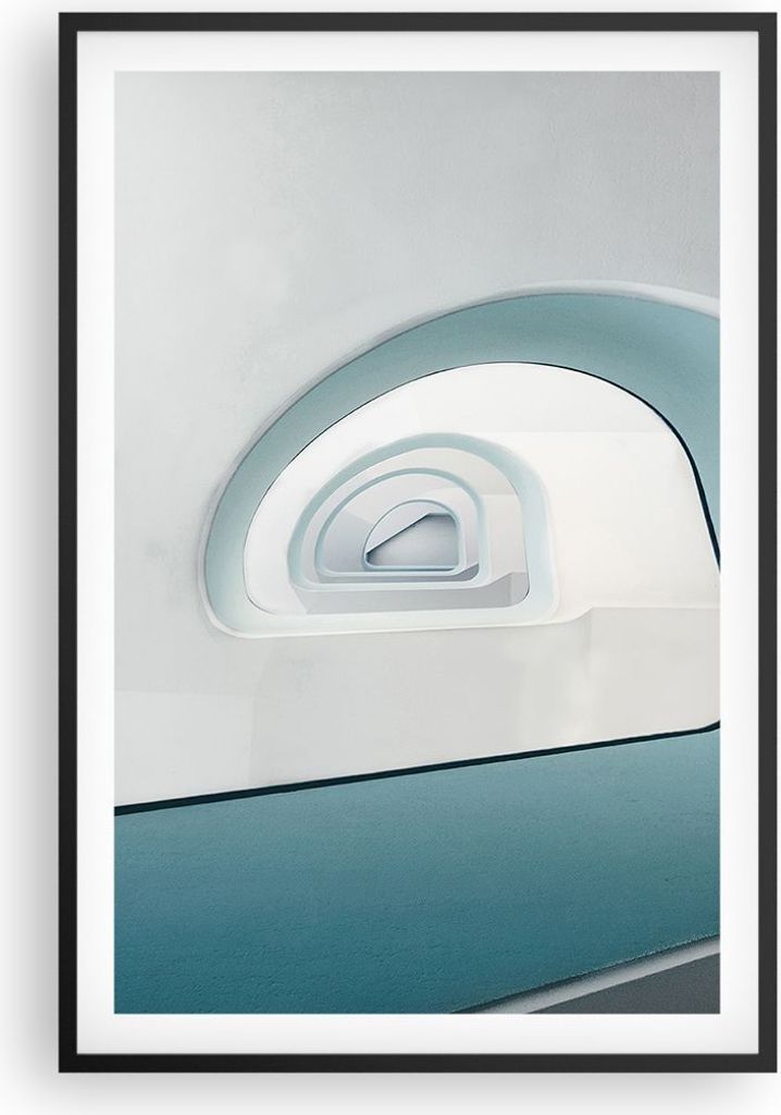 Gerahmtes Poster - Schwarzer Rahmen - Dreidimensional Modern Spirale - 61x91,5 cm - Wand Bild - Wanddeko - Wandbilder - Kunstposter - Wandposter - ...