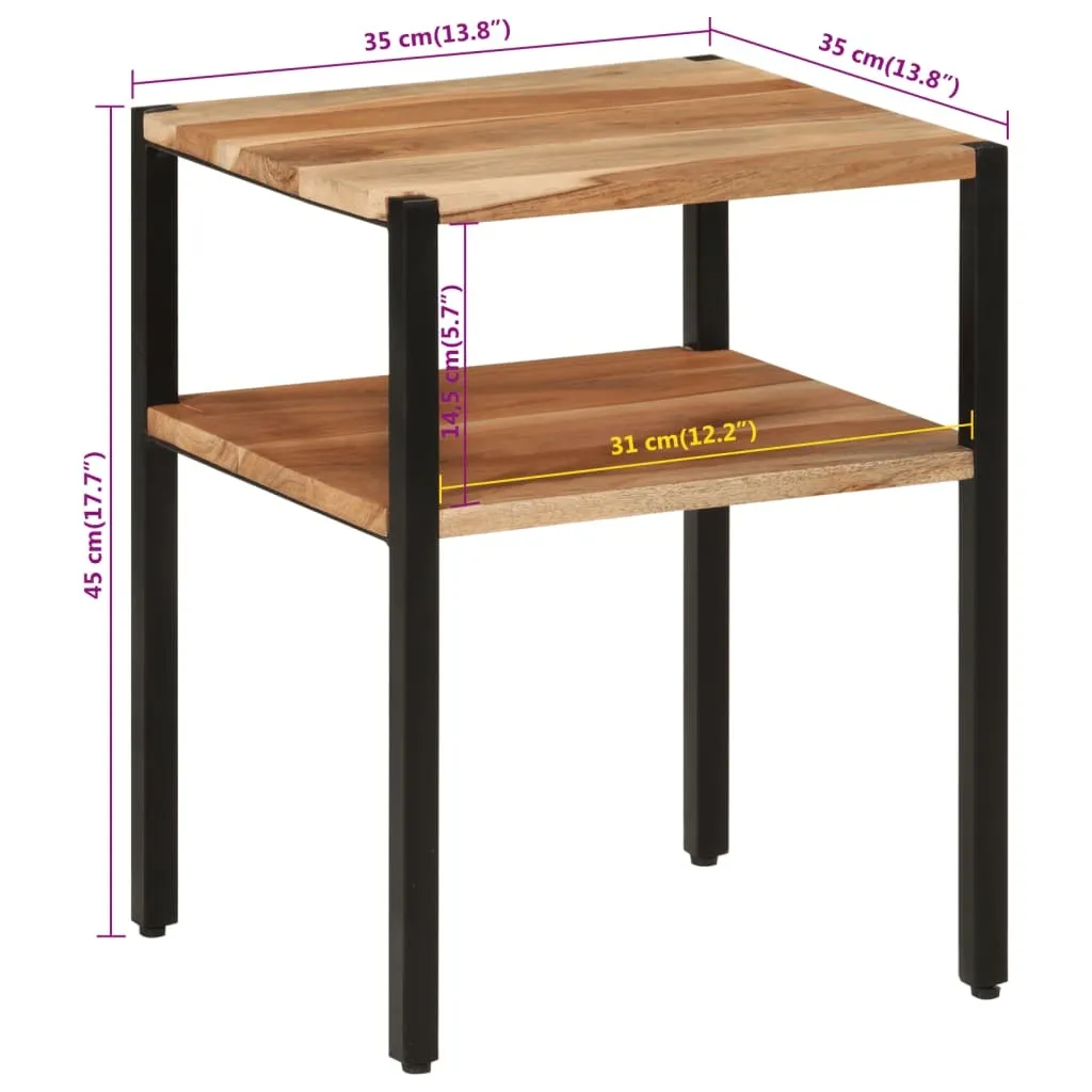 Table d'appoint stable en acacia et fer pour éviter les encombrements