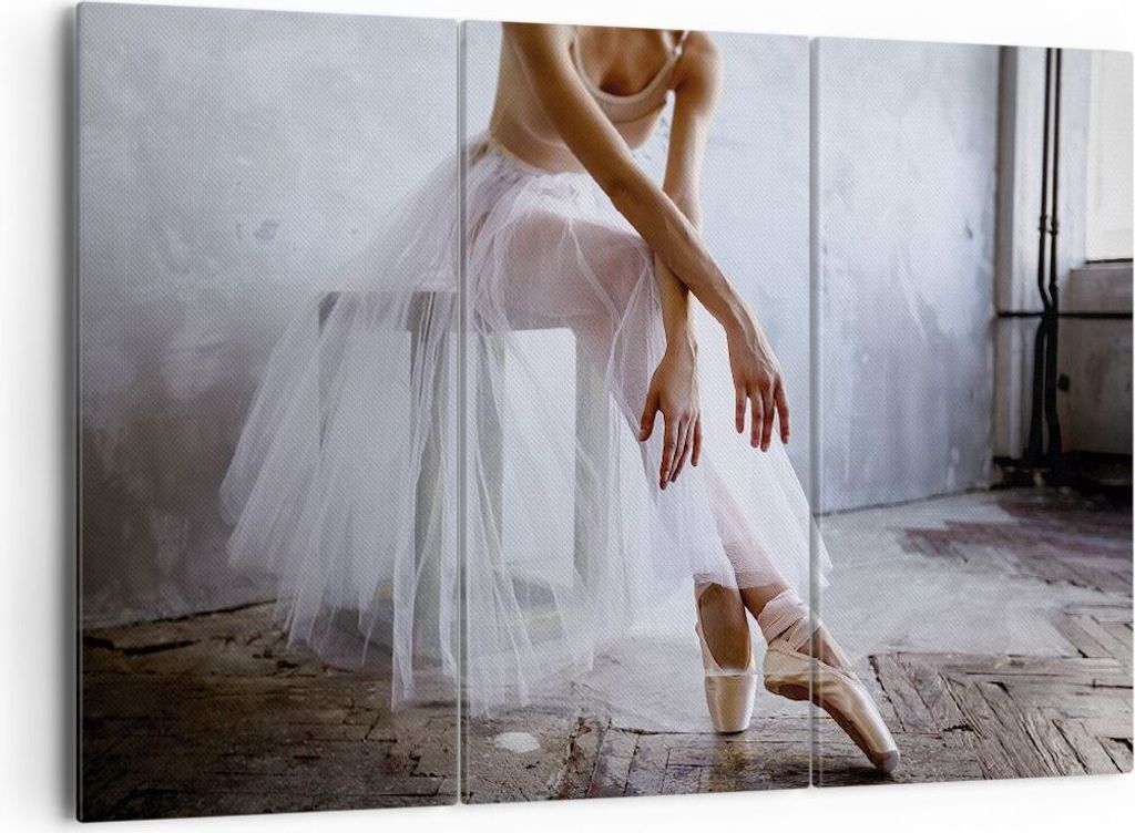 Bild auf Leinwand - Leinwandbild - 3 Teile - Ballerina Ballett Studio - 165x110cm - Wand Bild - Wanddeko - Wandbilder - Leinwanddruck - Bilder - Wa...