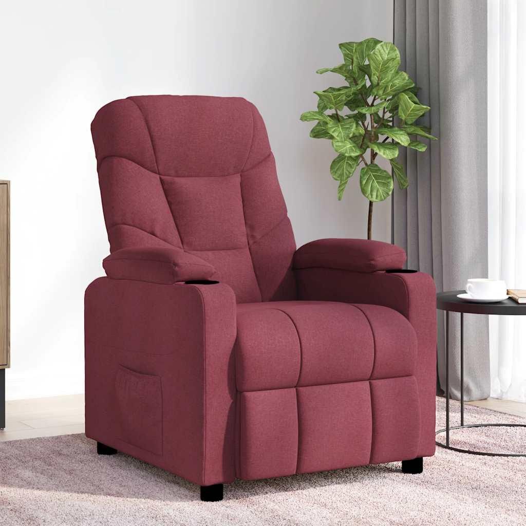 vidaXL Massagesessel Weinrot Stoff Produktbild 