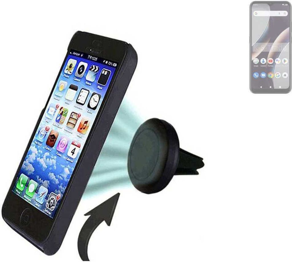 K-S-Trade Kompatibel mit BLU G63 Auto Handy Halterung KFZ Halter Lüftungsgitterhalterung Air Vent mount Smartphone Halter