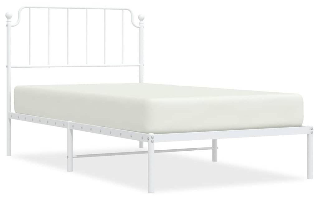 vidaXL Bettgestell mit Kopfteil Metall Weiß 100x200 cm