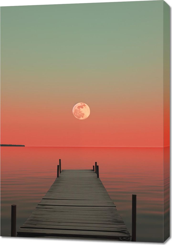 Bild 70x100cm Mond über dem Wasser