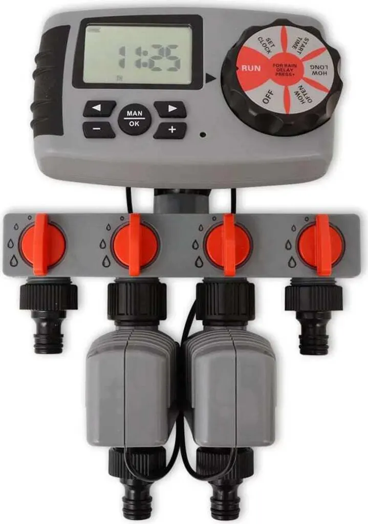 Programmateur d'arrosage multizone 4 voies 3V avec écran de contrôle - 2