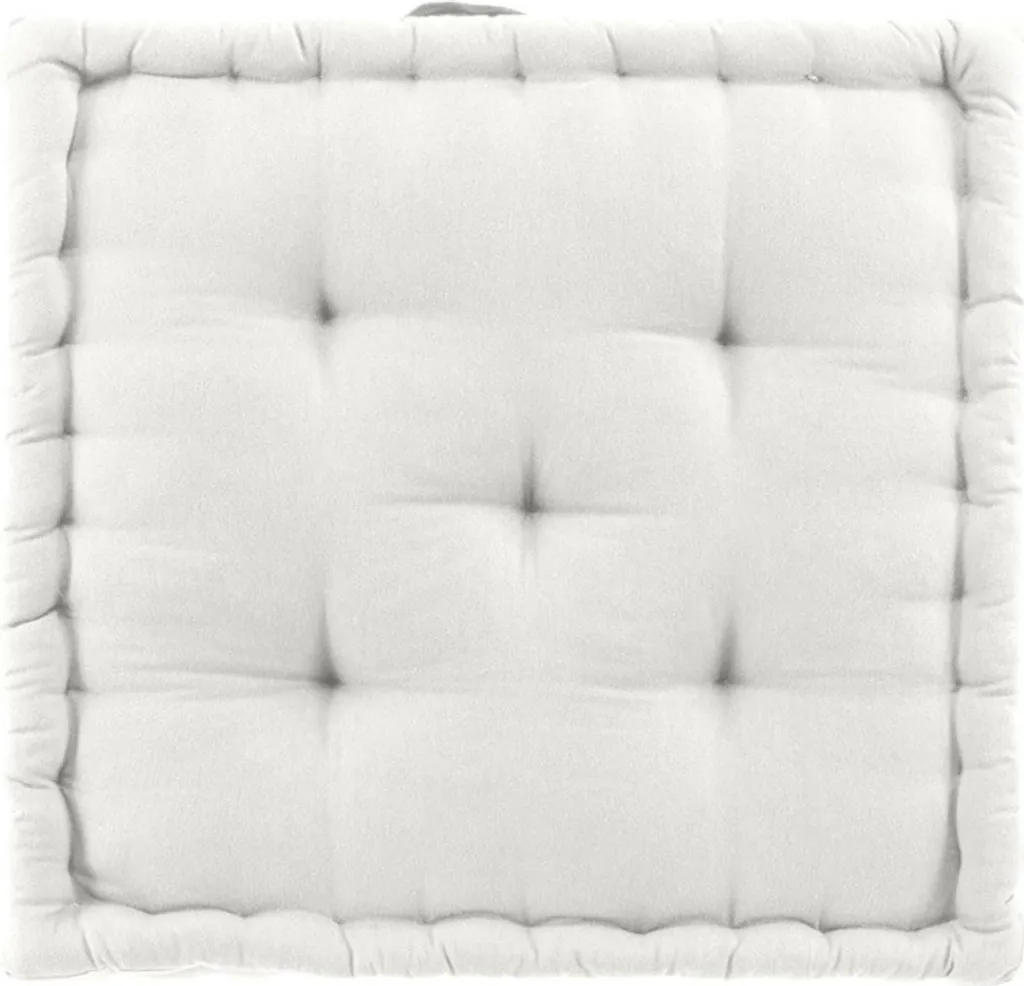 Coussin d'assise 50 x 50 cm Keoni blanc pour chaise et fauteuil confort