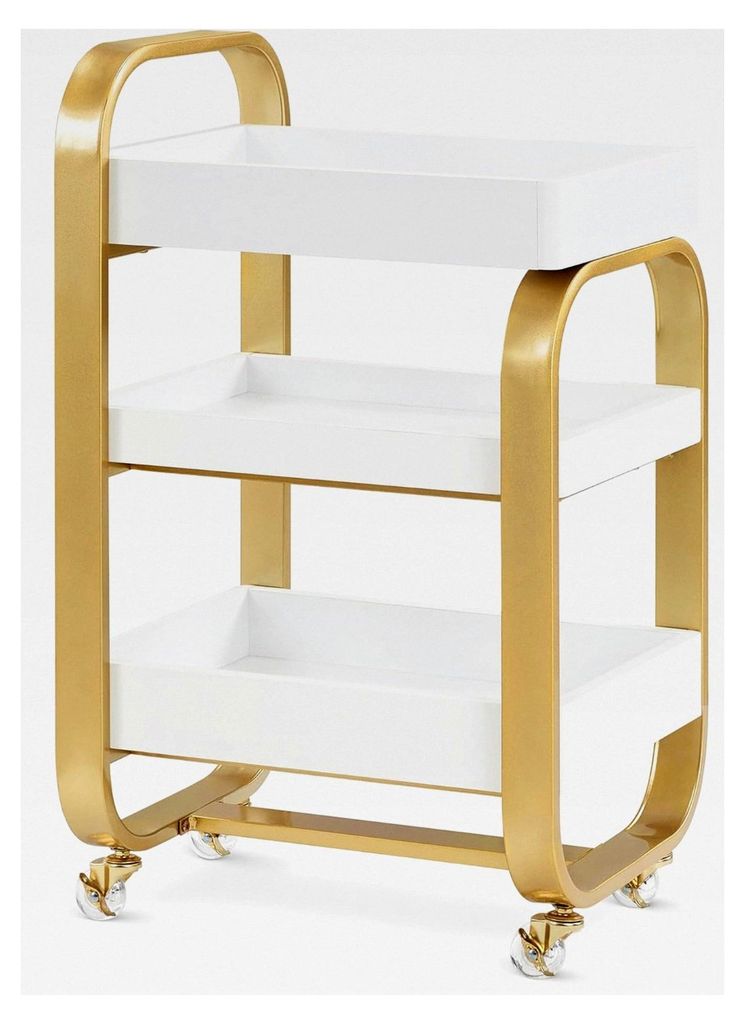 Servierwagen, 3-stufiger Stylisten Organizer für Friseursalons, Moderner Arbeitswagen für Bad und Wohnzimmer, Beauty- und SPA-Wagen mit Rollen un...