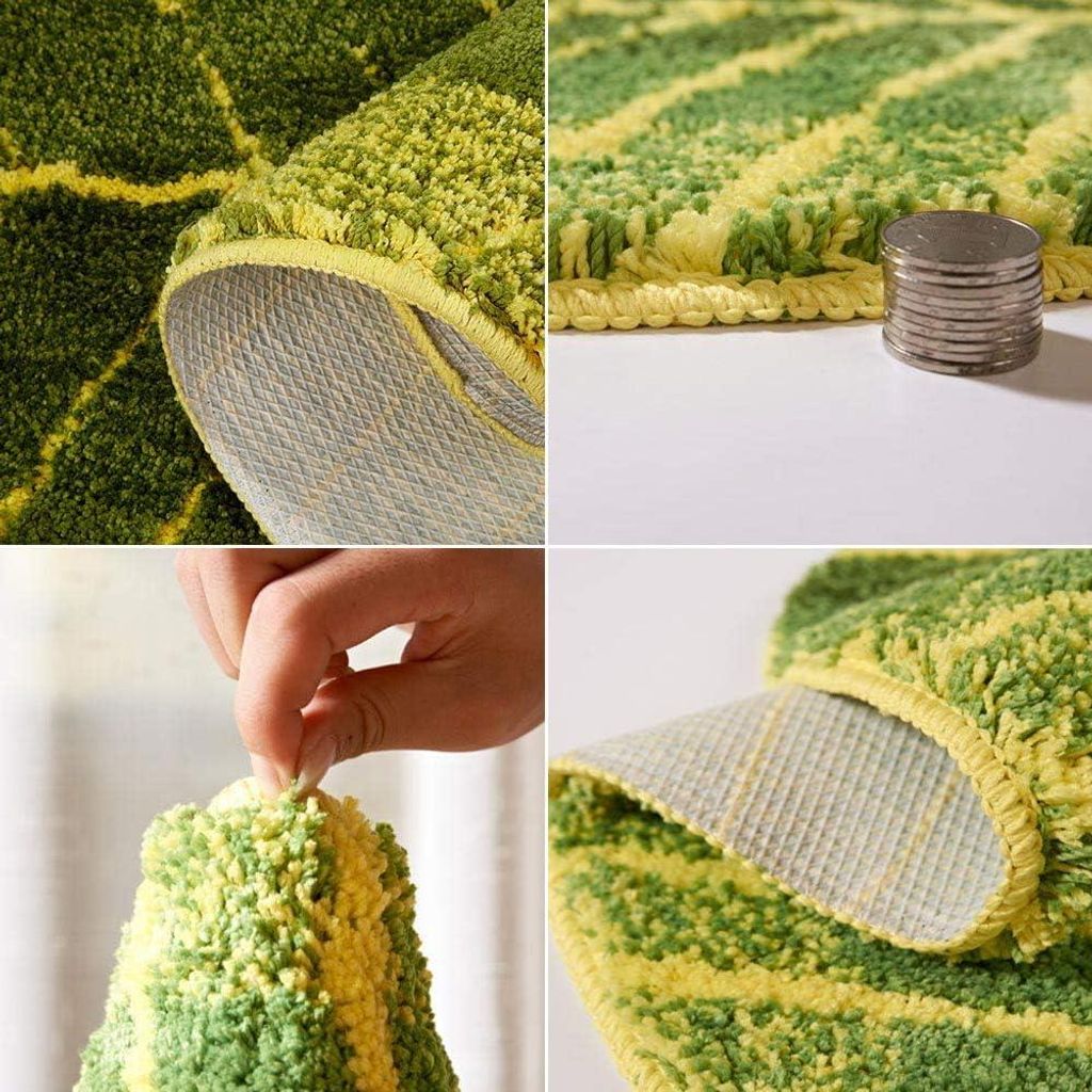 Rutschfeste Mikrofaser-Badmatte - Wasserabsorbierend, Weich und Maschinenwaschbar - Blattform, 45 x 75 cm