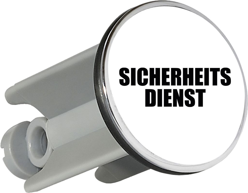 Huuraa Waschbeckenstöpsel Sicherheitsdienst Schriftzug 4cm höhenverstellbar Abflussstopfen Geschenkidee