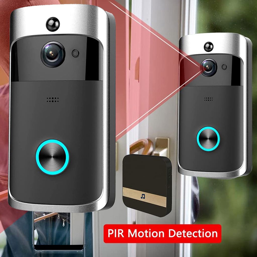 1080P HD Türklingel mit Kamera WLAN Nachtsicht Video Funkklingel Ring Doorbell 