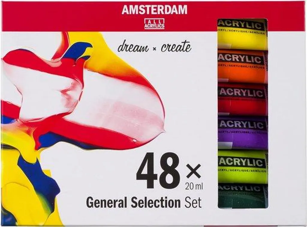 Finissez-en avec le manque de couleurs : kit acrylique 48 tubes 20 ml
