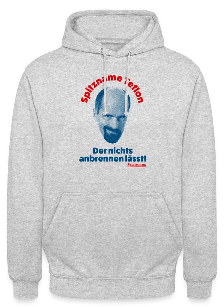 Spreadshirt Stromberg Spitzname Teflon Mit Spruch Uni Hoodie, 3XL, Hellgrau meliert
