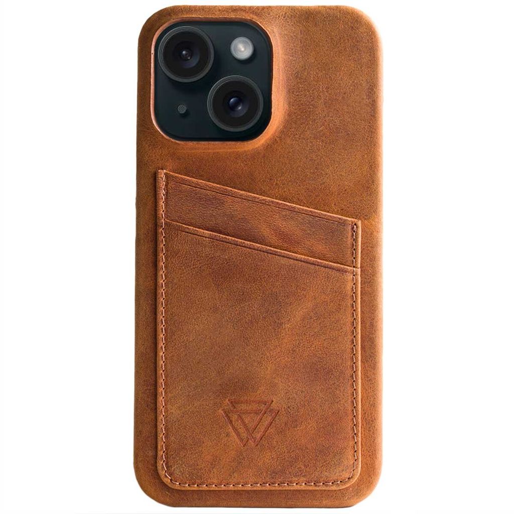 Wachikopa Full Wrap Lederhülle iPhone 15 mit Kartenfächern