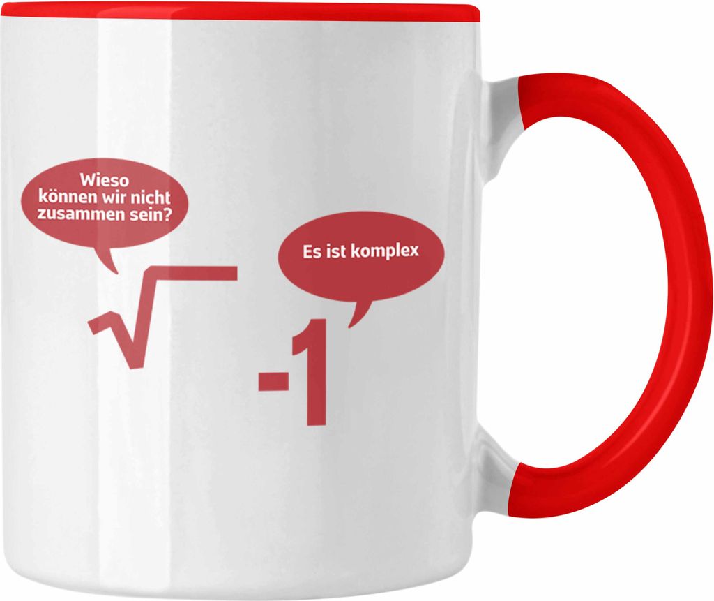 Trendation - Mathelehrer Tasse Mathematiker Physik Tassen mit Spruch Lustig Kaffeetasse Physiker Geschenk Mathestudent Sprüche (Rot)