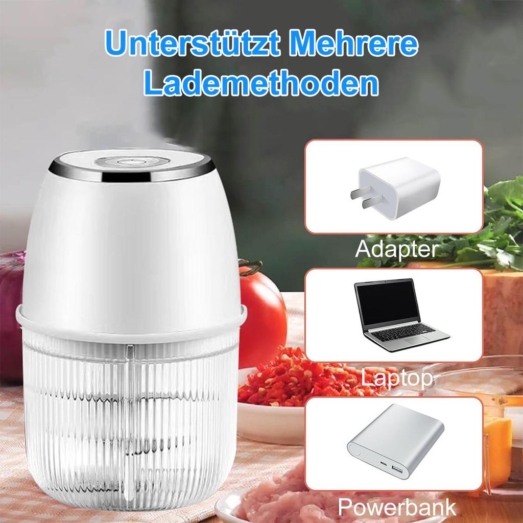 Elektrischer Zerkleinerer 350 ml,Knoblauch- & Fleischhacker