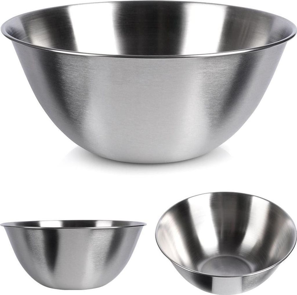 Kom, metaal, staal, zilverkleurig, 18,5 cm, 1,2 liter, Productafbeelding 