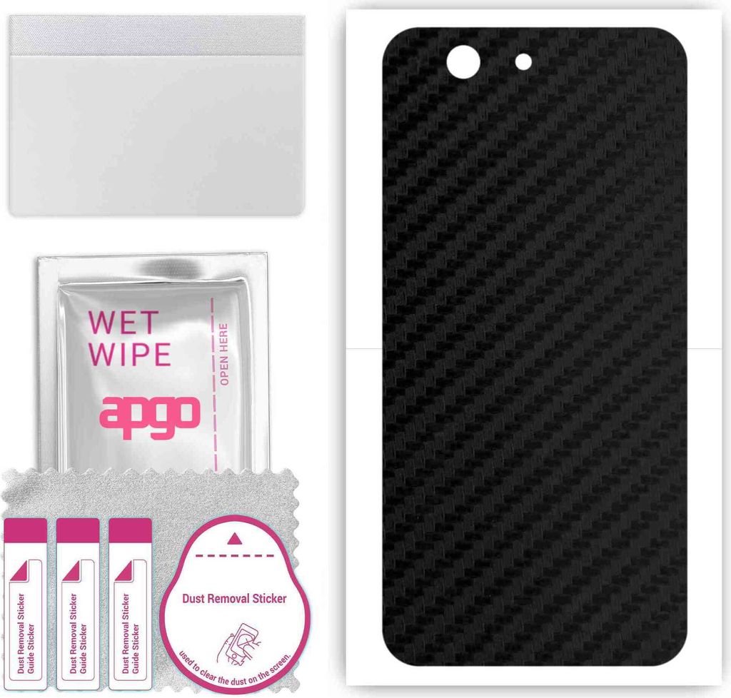 apgo Rückseite Schutzfolie, Skin, kompatibel mit ZTE Blade A512, Hinten Displayschutzfolie aus Vinylfolie, kratzfest, einfache Montage - Schwarzer...