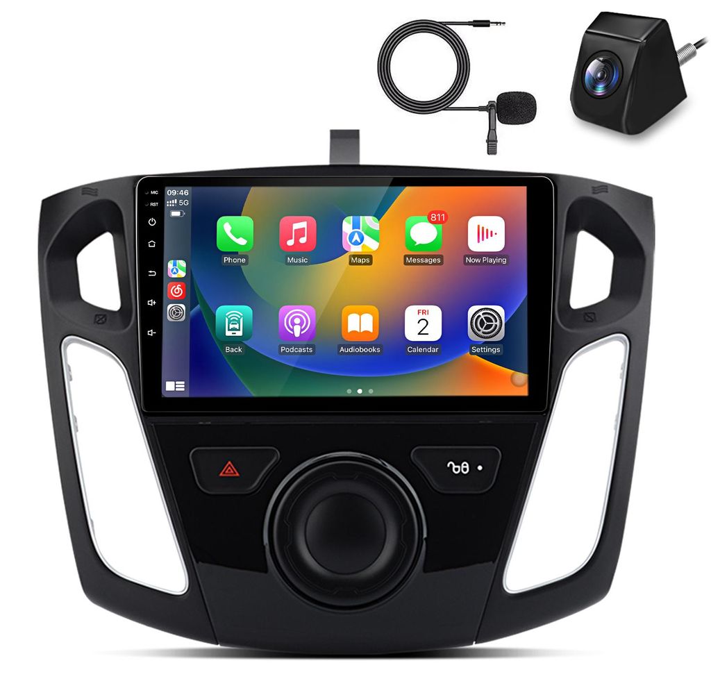 Carplay Autoradio Mit Kamera Mic Für Ford Focus III 2011-2019 Android GPS Navi WIFI DAB+ SWC RDS DSP USB BT 2+64GB