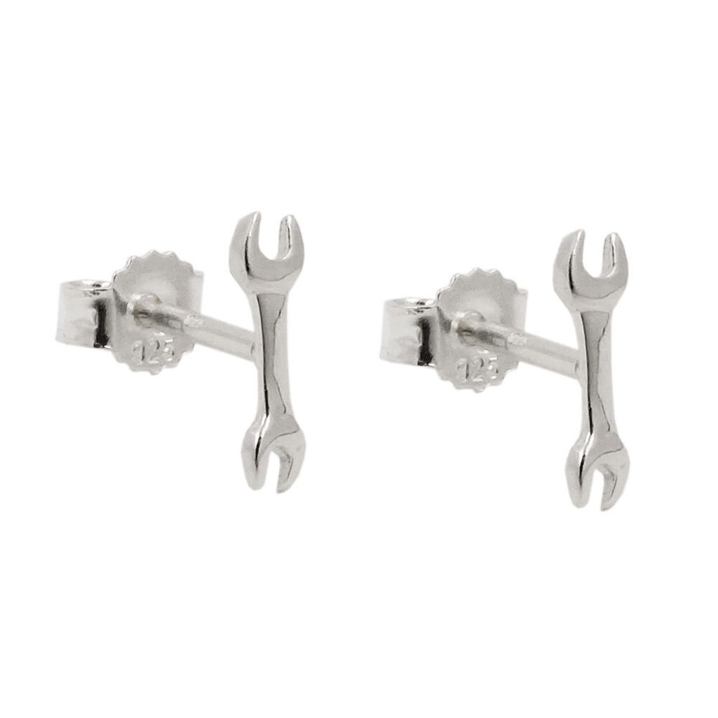 Ohrstecker Ohrring 86x25mm Schraubenschlüssel Silber 925 silber 8,6x2,5mm