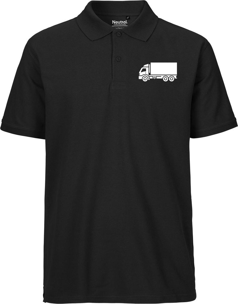 Huuraa Herren Polo Shirt LKW Lastkraftwagen XL Black Bio Baumwolle Fairtrade Poloshirt Geschenkidee