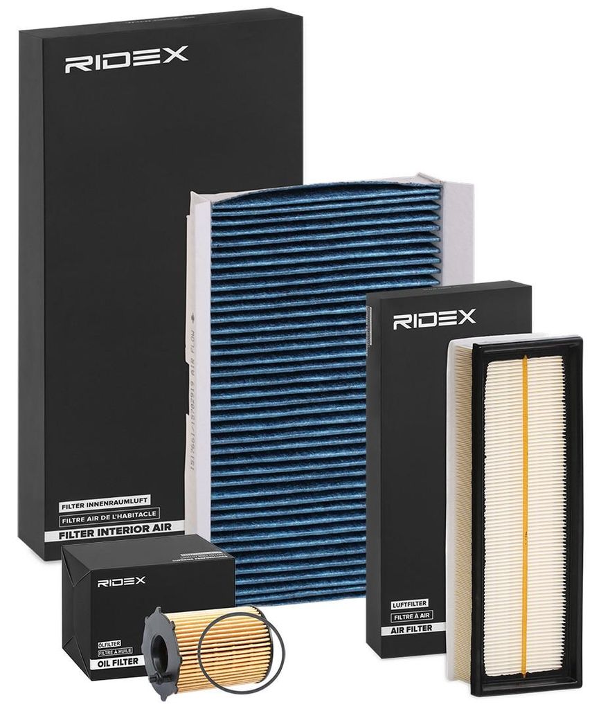 RIDEX Filterset Inspektionspaket Filtersatz für VW Lupo (6X1, 6E1) passend für PEUGEOT 308 SW I (4E, 4H) 307 (3A/C) 308 I Schrägheck (4A, 4C) 30...
