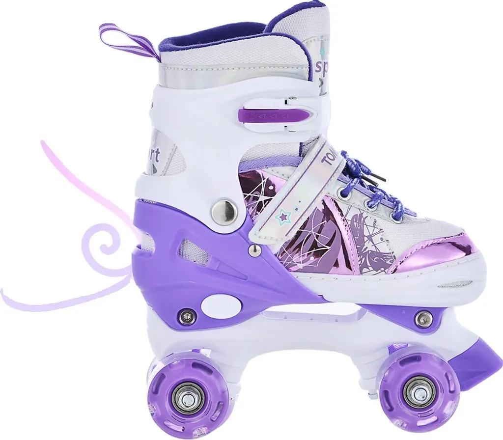 Patins évolutifs pour enfant, réglage 4 tailles, roues qui brillent, P/M