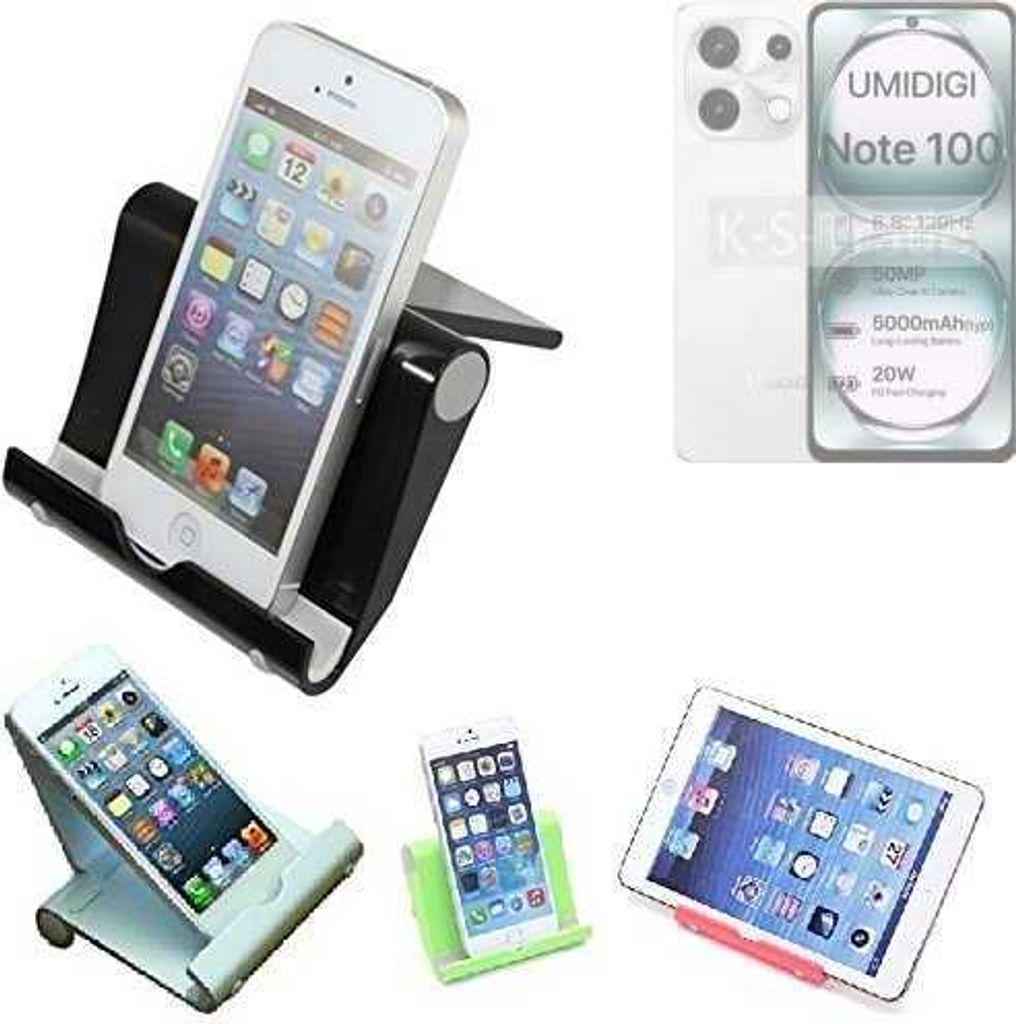 K-S-Trade Handy-Ständer kompatibel mit UMIDIGI Note 100 5G faltbarer Tischständer Smartphone Tablet Halterung Reise