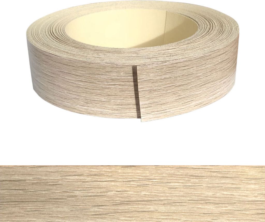Kantenumleimer Melamin 45mm x 25m mit Schmelzkleber Eiche Wenge mokka Dekor 