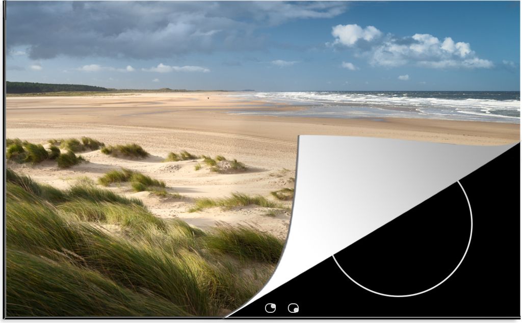 KitchenYeah Herdabdeckplatte Sand - Düne - Meer , 81x52cm, Küche Deko, Glaskeramikfeld Herdabdeckung, Abdeckplatte fùr Kochfeld