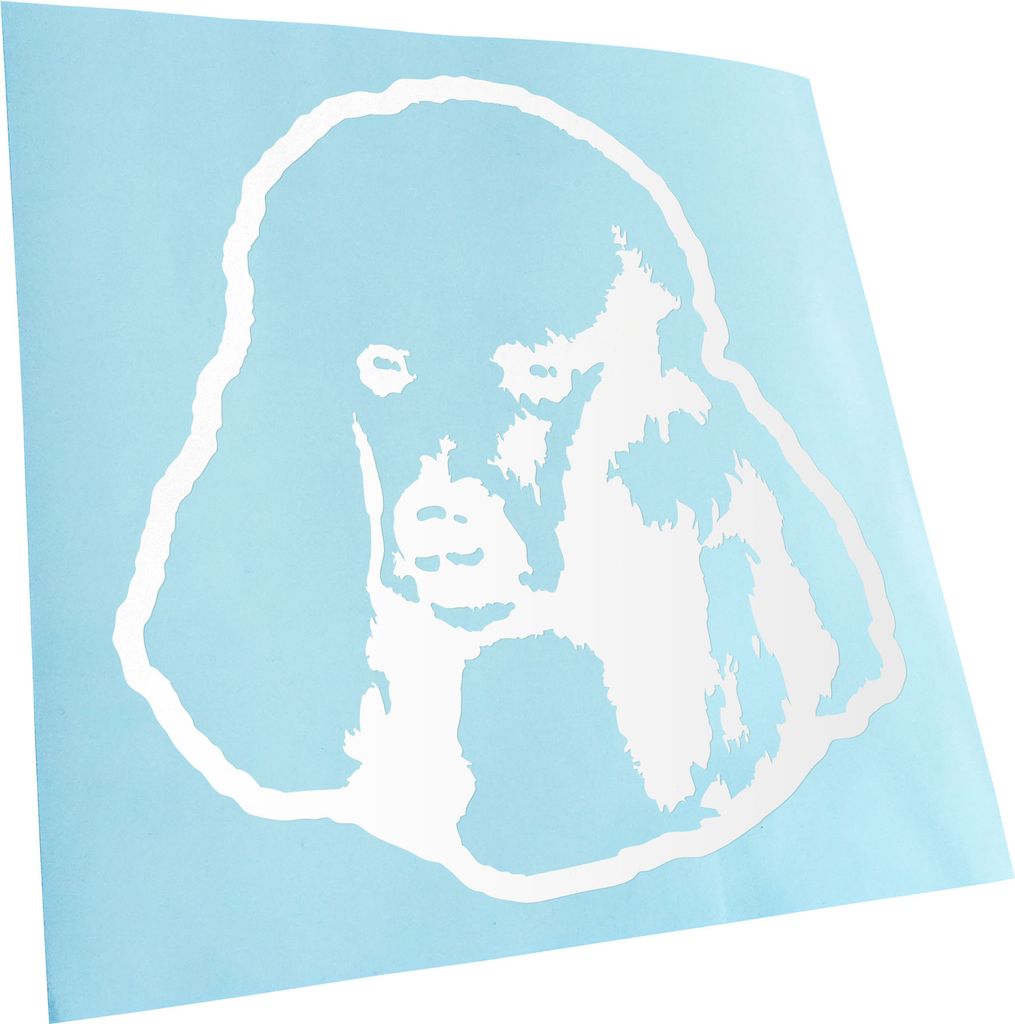 Kiwistar - Autoaufkleber - Poodle Hund - Weiss - 30x27cm - Aufkleber für Auto, Laptop, Fahrrad, LKW, Motorrad mehrfarbig JDM Decal Racing
