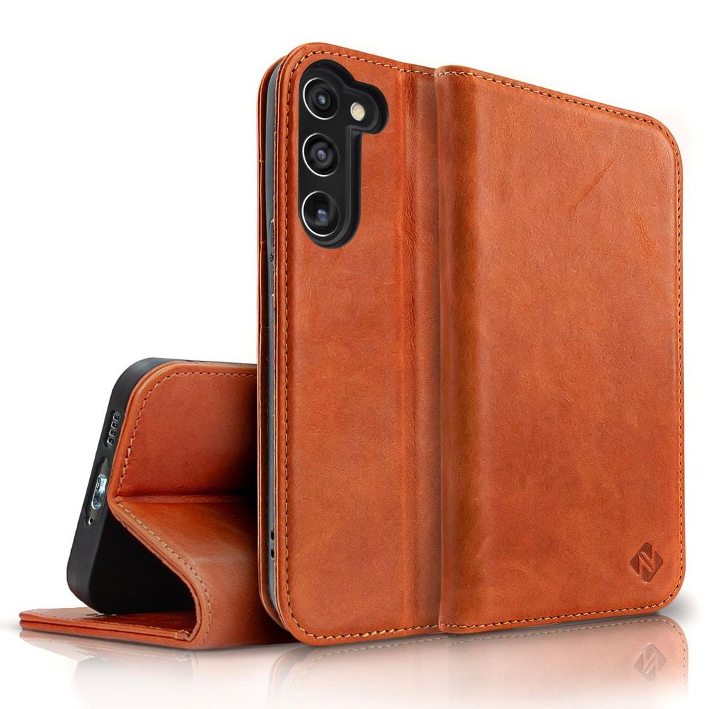 Flip-Case für Samsung Galaxy S23 Plus Echt Leder Handy Produktbild 