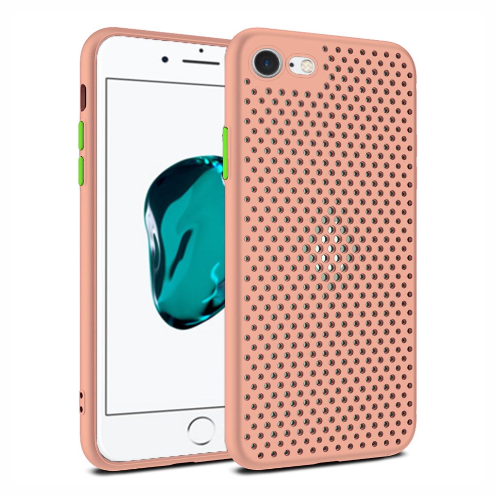 Smartphonica iPhone 7/8 Silikonhülle mit Löchern - Lachs