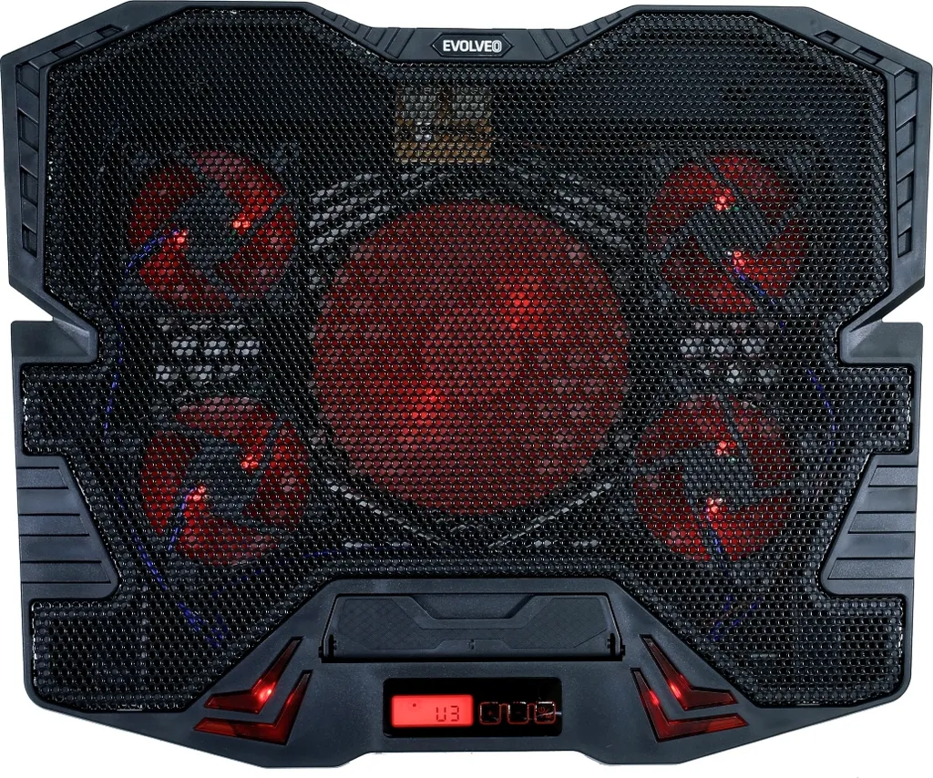 EVOLVEO Ania 5R Support Refroidissement PC Portable Rétro-éclairé Rouge