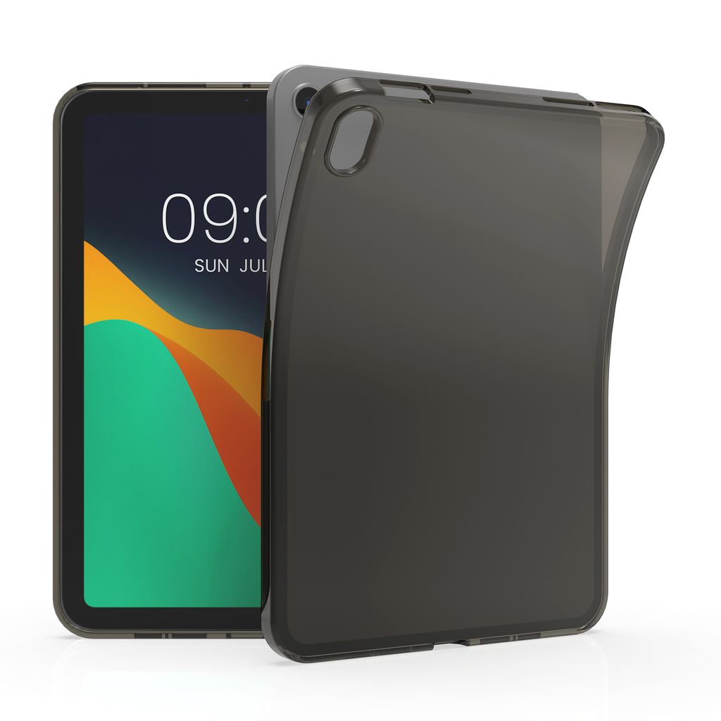 kwmobile Hülle kompatibel mit Apple iPad Mini 6 (2021) / iPad Mini 7 (2024) Hülle - weiches TPU Silikon Case transparent - Tablet Cover Schwarz