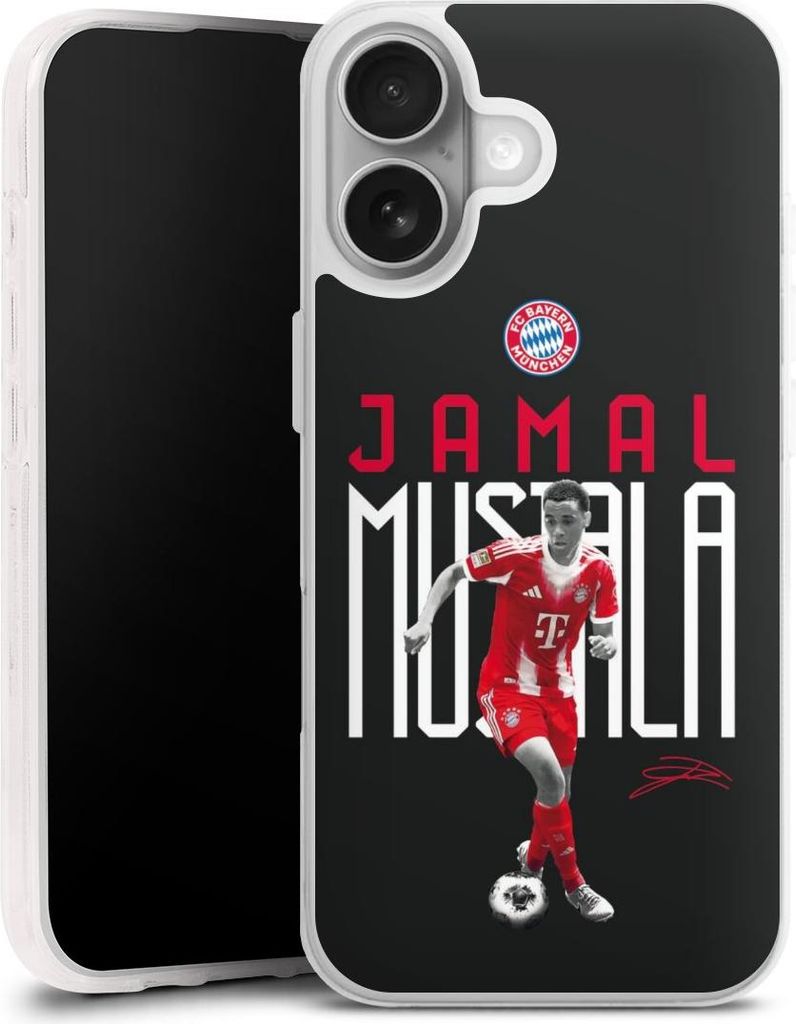 DeinDesign Handyhülle für Apple iPhone 17 Silikon Hülle Case Smartphone Schutzhülle FC Bayern München Offizielles Lizenzprodukt Jamal Musiala