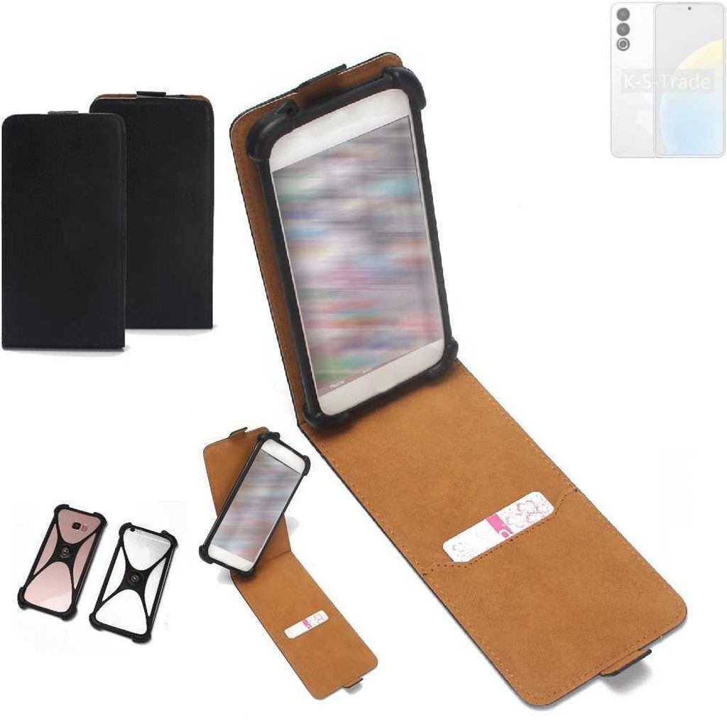 K-S-Trade Handyhülle Schutzhülle kompatibel mit Meizu 20 Classic Hülle Case Cover Flip Style Bumper schwarz 1x