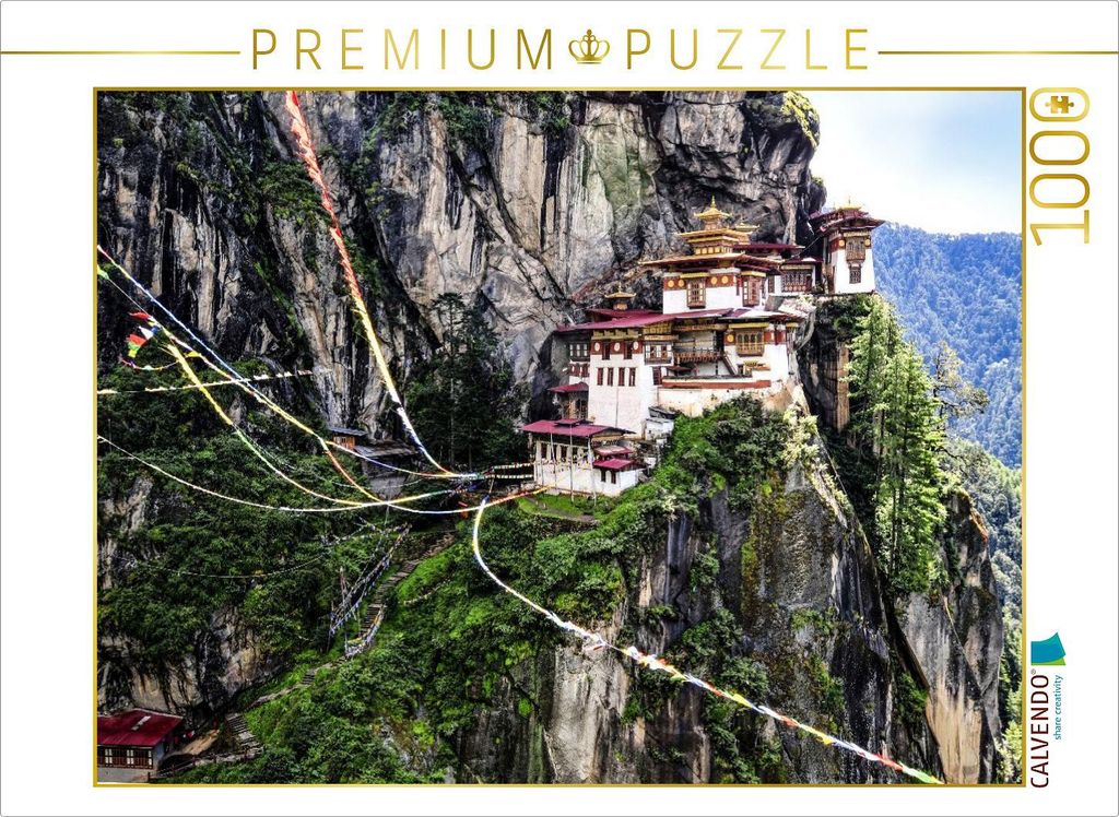 CALVENDO Puzzle Tiger ́s Nest, Paro | 1000 Teile Lege-Größe 64x48cm Foto-Puzzle für glückliche Stunden